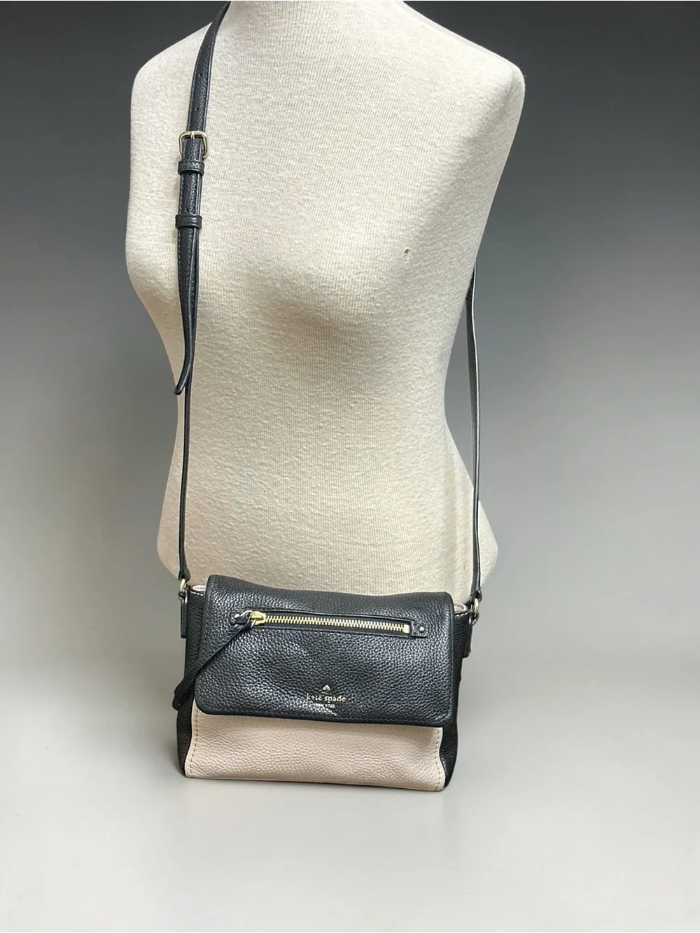 Kate Spade Cobble Hill Mini Toddy Leather Crossbody Bag Black/Cream